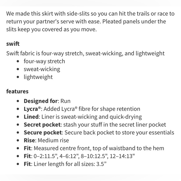 lululemon athletica Play Off The Pleats Skirt size 8 - Picture 3 of 10